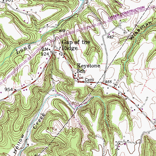Topographic Map of Testament Baptist Church, TN