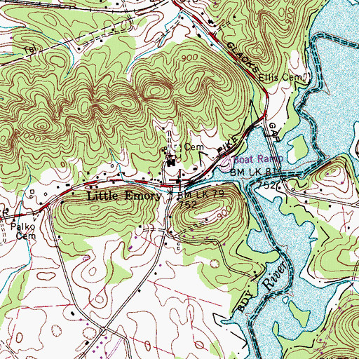 Topographic Map of Big Emory Baptist Church, TN