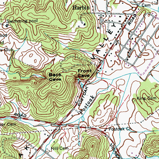 Topographic Map of Factory Spring, TN