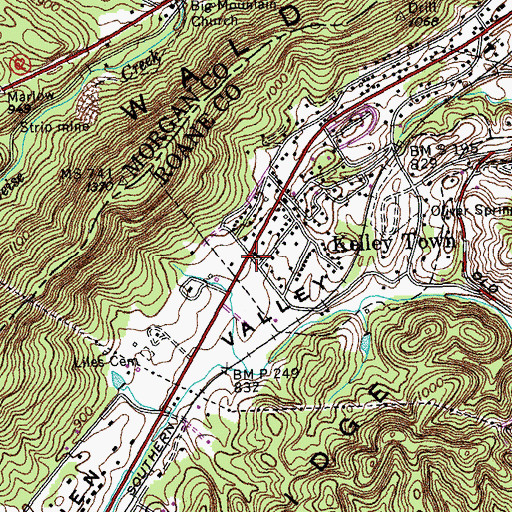 Topographic Map of Kellytown Baptist Church, TN