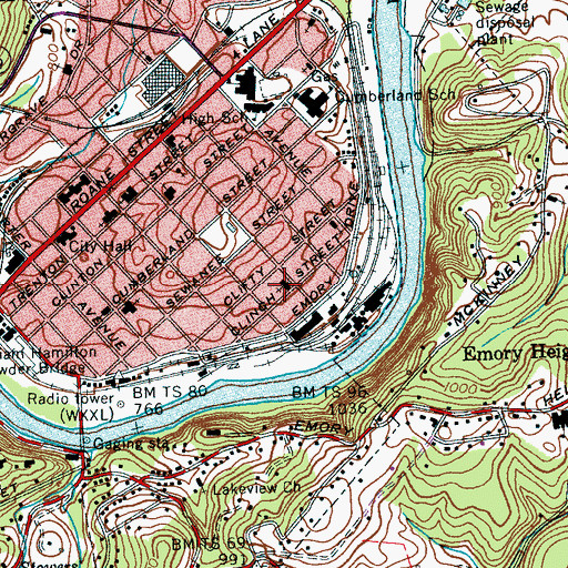 Topographic Map of Riverside Baptist Church, TN