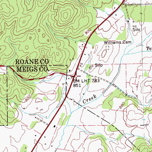Topographic Map of Tabor (historical), TN