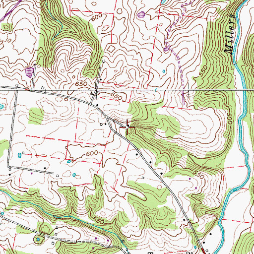 Topographic Map of Alley Cemetery, TN