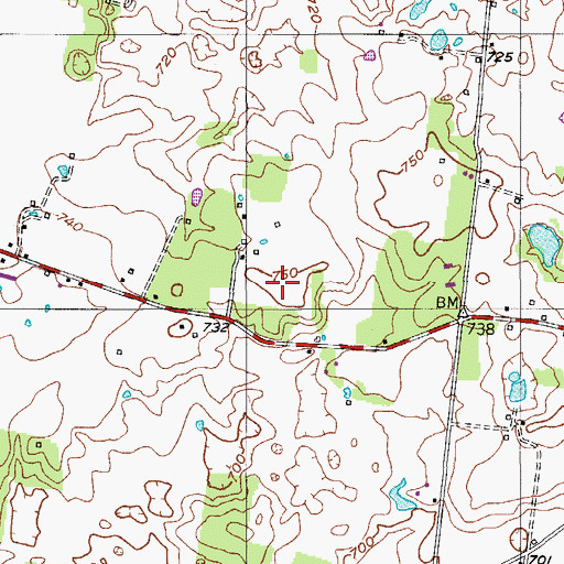 Topographic Map of Armstrong Cemetery, TN