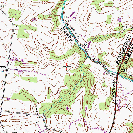 Topographic Map of Armstrong Cemetery, TN