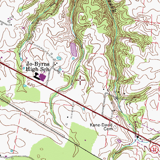 Topographic Map of Barnes Cemetery, TN