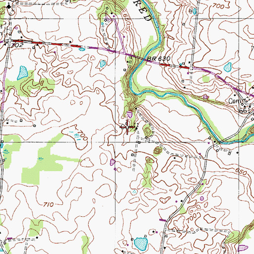 Topographic Map of Barry Cemetery, TN