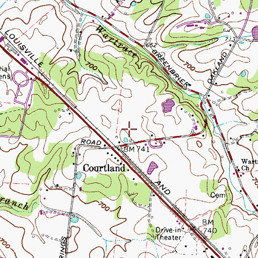 Topographic Map of Bell Cemetery, TN