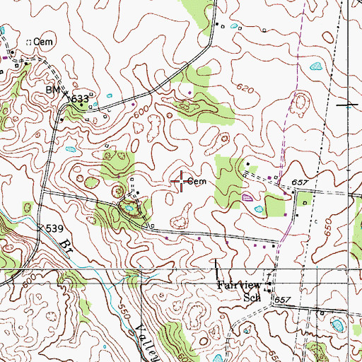 Topographic Map of Brakefield Cemetery, TN