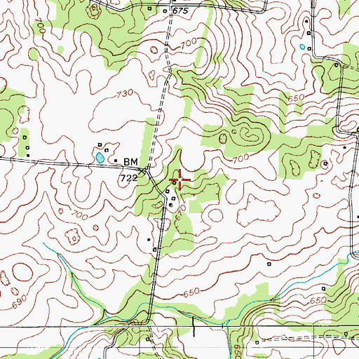 Topographic Map of Byram Cemetery, TN
