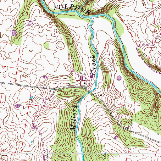 Topographic Map of Carr Cemetery, TN
