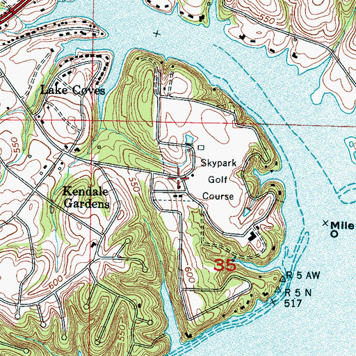 Topographic Map of Skypark Golf Course, AL
