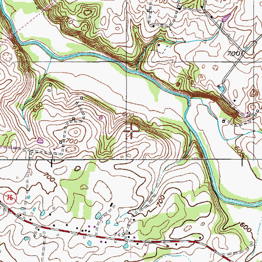 Topographic Map of Clark Cemetery, TN