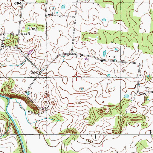 Topographic Map of Couts Cemetery, TN