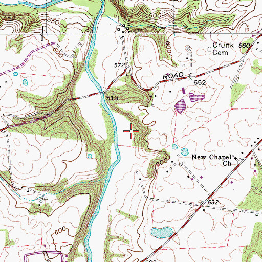 Topographic Map of Crockett Cemetery, TN