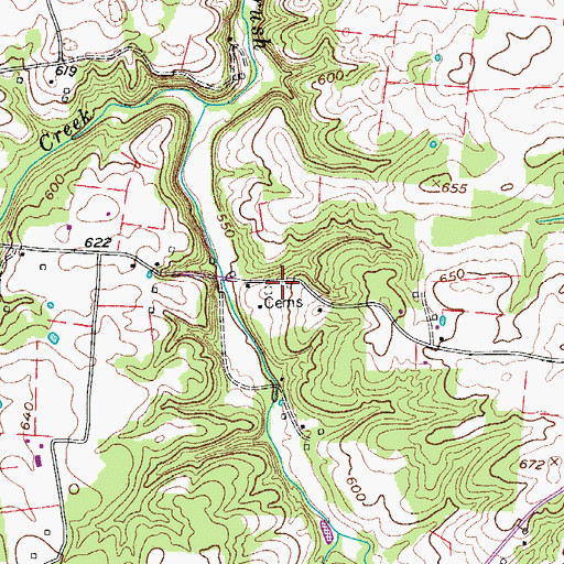 Topographic Map of Darden Cemetery, TN