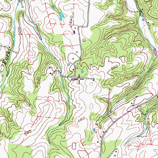 Topographic Map of Darden Cemetery, TN