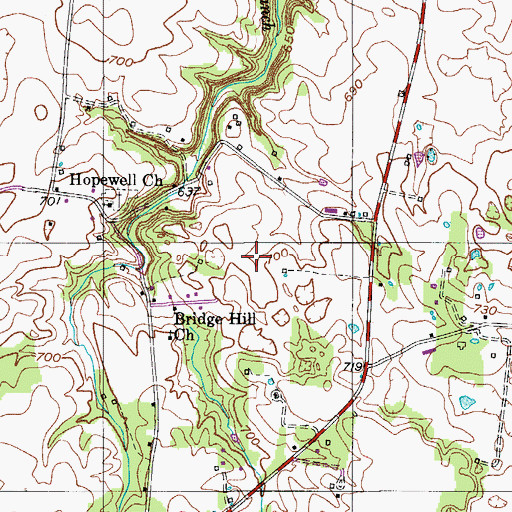 Topographic Map of Dorris Cemetery, TN
