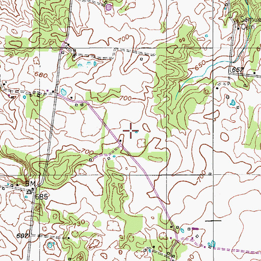 Topographic Map of Doss Cemetery, TN