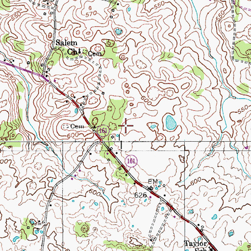 Topographic Map of Dozier Cemetery, TN