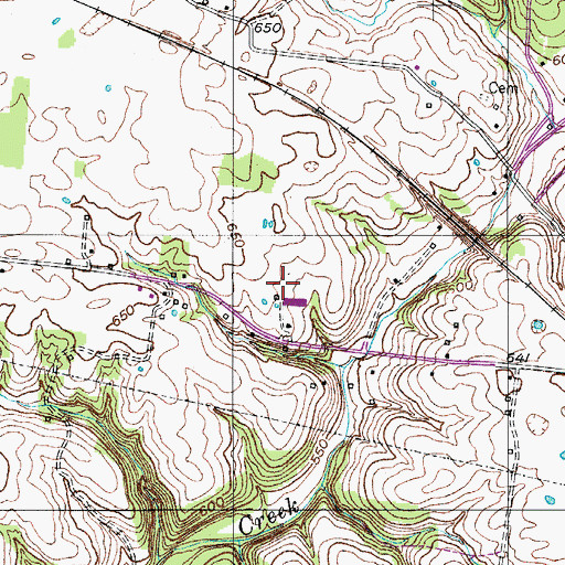Topographic Map of Draughan Cemetery, TN
