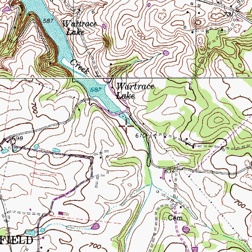 Topographic Map of Duncan Cemetery, TN