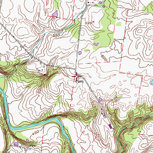 Topographic Map of Dunn Cemetery, TN