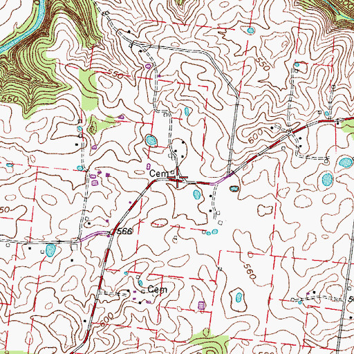 Topographic Map of Dunn Cemetery, TN