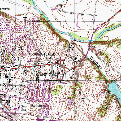 Topographic Map of Eastland Heights Baptist Church, TN