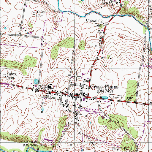 Topographic Map of Eatherley Cemetery, TN