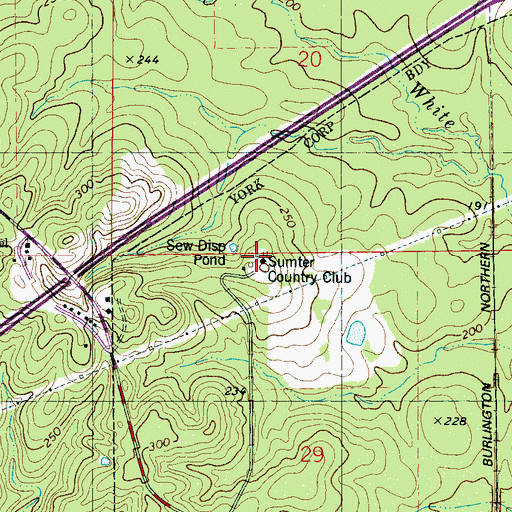 Topographic Map of Sumter Country Club, AL