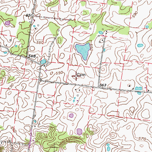 Topographic Map of Farmer Cemetery, TN