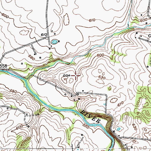 Topographic Map of Farthing Cemetery, TN