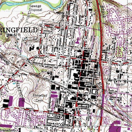 Topographic Map of First United Methodist Church, TN