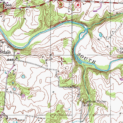 Topographic Map of Fisher Cemetery, TN
