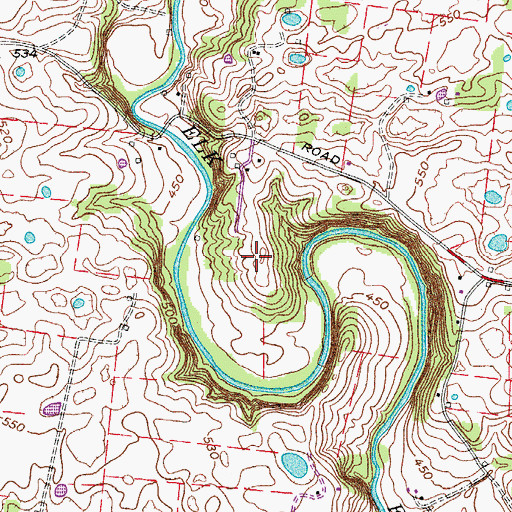 Topographic Map of Fort Cemetery, TN