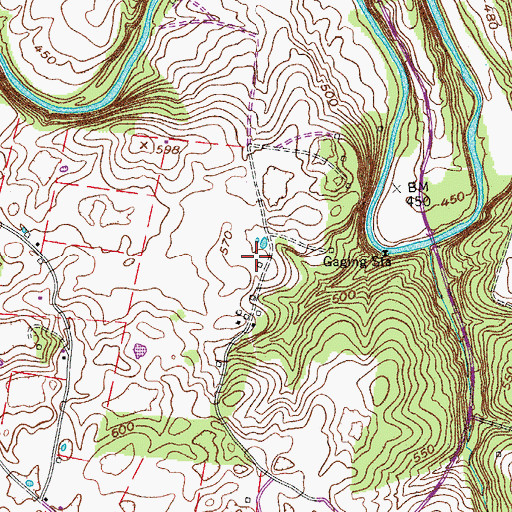 Topographic Map of Gossett Cemetery, TN