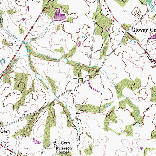 Topographic Map of Green Cemetery, TN