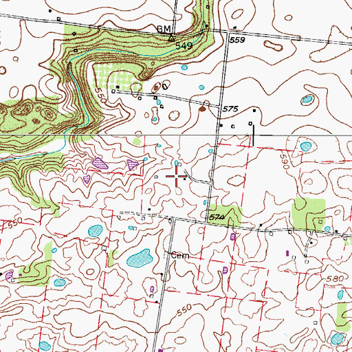 Topographic Map of Gunn Cemetery, TN
