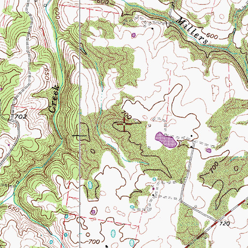 Topographic Map of Head Cemetery, TN