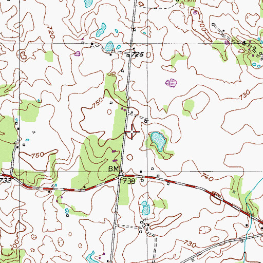 Topographic Map of Henry Cemetery, TN