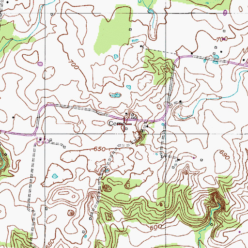 Topographic Map of Herring Cemetery, TN
