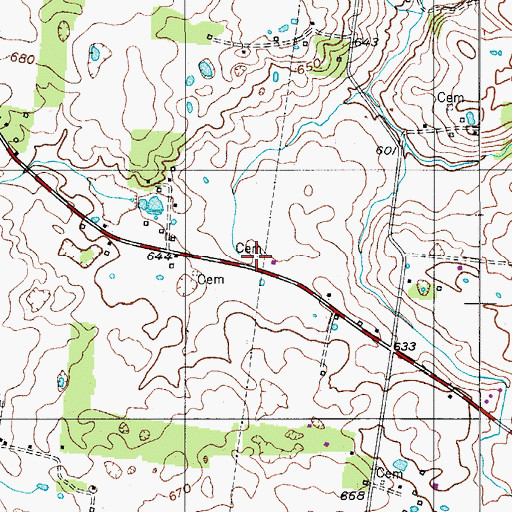 Topographic Map of Holman Cemetery, TN
