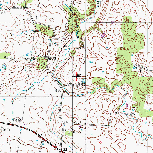 Topographic Map of Holman Cemetery, TN