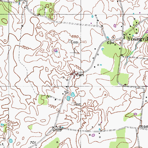 Topographic Map of Holman Cemetery, TN