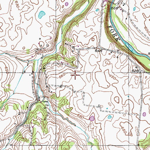 Topographic Map of Huey Cemetery, TN