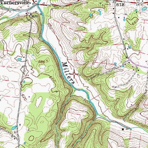 Topographic Map of James Cemetery, TN
