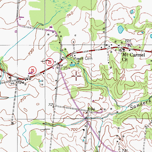 Topographic Map of Jones Cemetery, TN