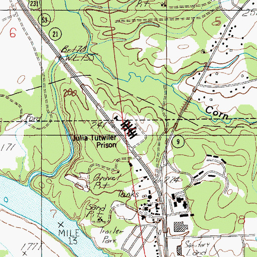 Topographic Map of Julia Tutwiler Prison for Women, AL