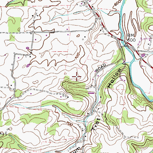 Topographic Map of Krisle Cemetery, TN